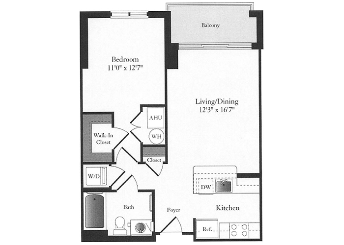 Phoenix - B2 Floorplan - 1 Bed, 1 Bath