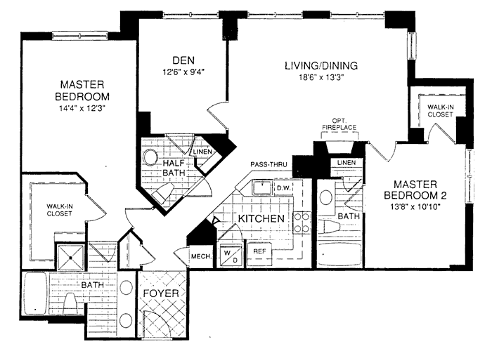 Lexington Square - Randolph - 2 Bedroom and Den